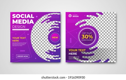 Trendy editable social media banner. Set of modern advertisement post template. Stylish design. Suitable for fashion post content, sale banner, ad