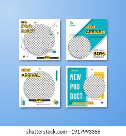 Trendy editable social media banner. Set of modern advertisement post template. Stylish design. Suitable for fashion post content, culinary, food and beverages, digital marketing, sale promotion
