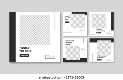 Trendy editable social media template. modern social media post template. minimalist social media promotion template