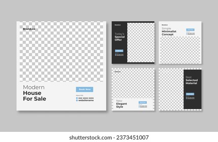Trendy editable social media template. modern social media post template. minimalist social media promotion template 