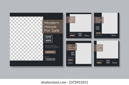 Trendy editable social media template. modern social media post template.