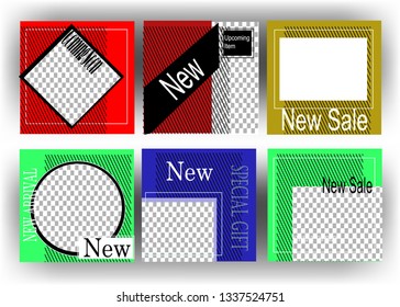 trendy Editable square abstract geometric banner template for social media post Promo Brand Fashion. Stories. Streaming