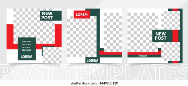 Trendy editable square template for social networks posts, vector illustration. Design backgrounds for social media.