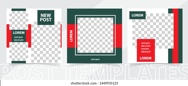 Trendy editable square template for social networks posts, vector illustration. Design backgrounds for social media.