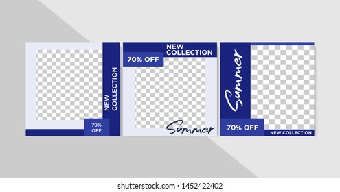 Trendy editable square template for social networks posts, vector illustration. Design backgrounds for social media.