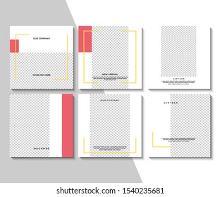 Trendy editable square template for social networks posts, vector illustration. Design backgrounds for social media.