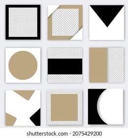 Trendy Editable Stories  Design Template Set With Gradient Mesh, Vector Illustration