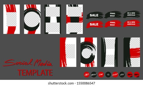 Trendy editable Stories template. Design for social media. Vector