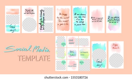 Trendy editable Stories template. Design for social media. Vector. 