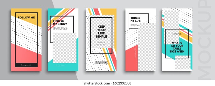Trendy editable Stories template. Design  for social media.