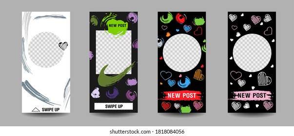 Trendy editable Stories template. Design for social media.