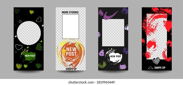Trendy editable Stories template. Design for social media.