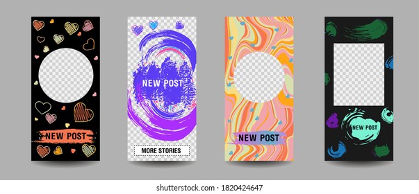 Trendy editable Stories template. Design for social media.