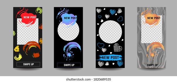 Trendy editable Stories template. Design for social media.