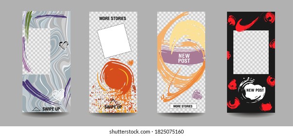 Trendy editable Stories template. Design for social media.