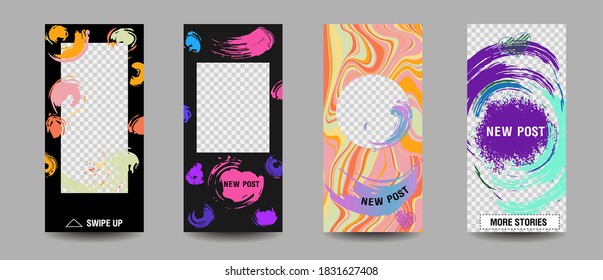 Trendy editable Stories template. Design for social media.