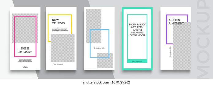 Trendy editable Stories template. Design  for social media.