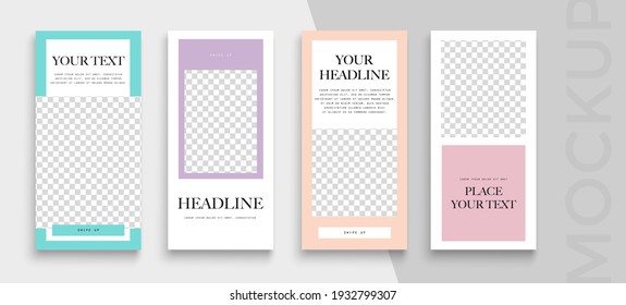 Trendy editable Stories template. Design  for social media.