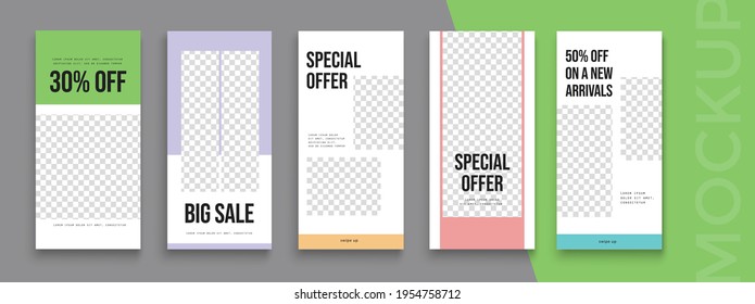 Trendy editable Stories template. Design  for social media. Flash Sale