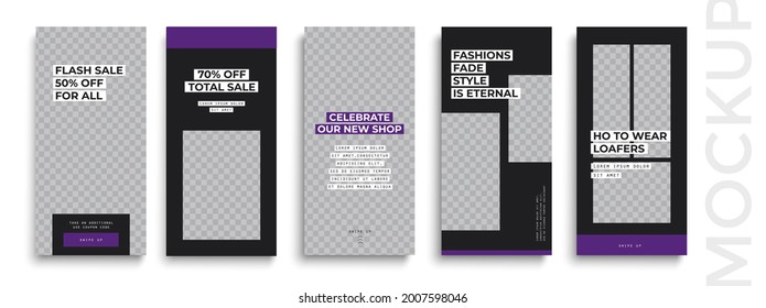 Trendy editable Stories template. Design  for social media.