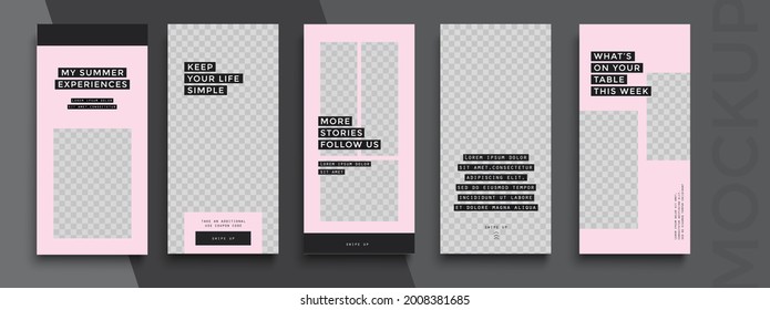 Trendy editable Stories template. Design  for social media.