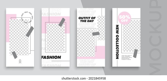 Trendy editable Stories template. Design  for social media. Flash Sale