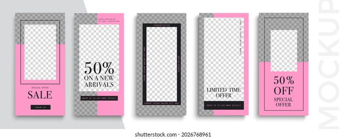 Trendy editable Stories template. Design  for social media. Flash Sale