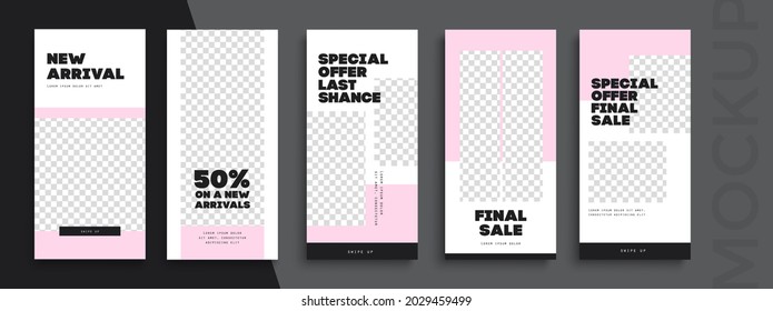 Trendy editable Stories template. Design  for social media. Flash Sale