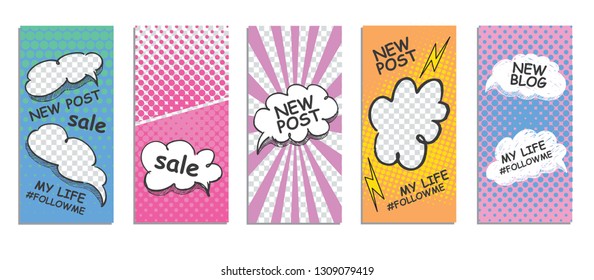 Trendy editable stories templates.