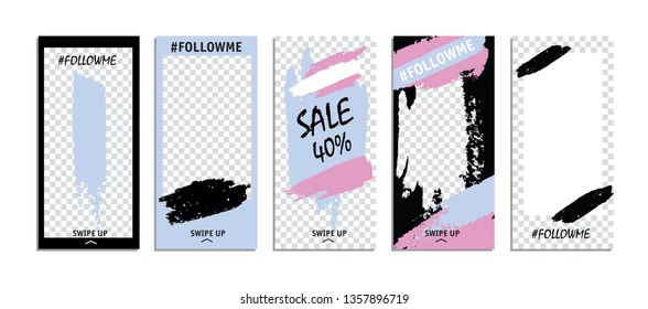 Trendy editable stories templates. 