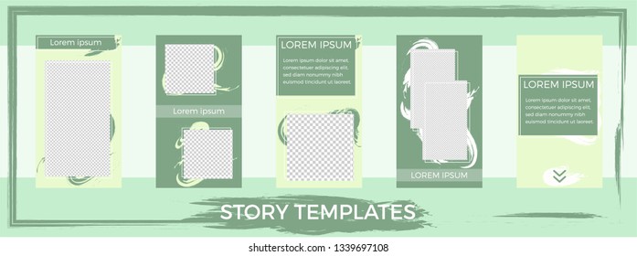 Trendy editable template for Instagram  stories. Insert your photo and text. Design backgrounds for social media.  Vector illustration