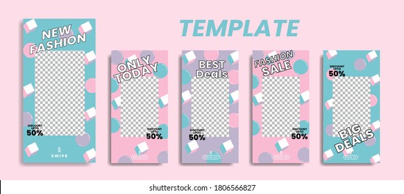 Trendy editable template for Instagram stories, Stories Sale, Banner Background ,Poster, Coupon, Layout Composision Gift Card, vector illustration. Design backgrounds for social media.