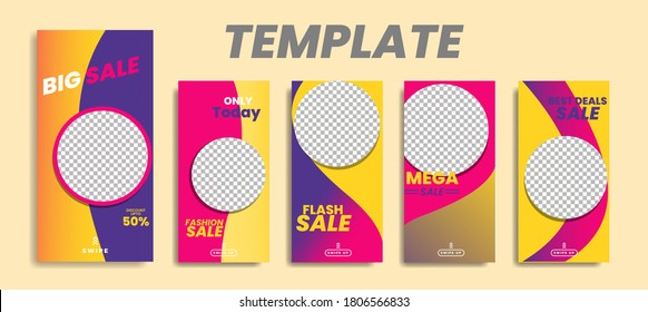 Trendy editable template for instagram stories, Stories Sale, Banner Background ,Poster, Coupon, Layout Composision Gift Card, vector illustration. Design backgrounds for social media.