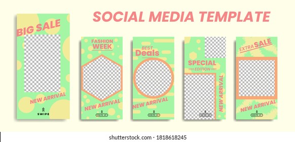 Trendy editable template for Instagram stories, Stories Sale, Banner Background ,Poster, Coupon, Layout Composision Gift Card, vector illustration. Design backgrounds for social media.