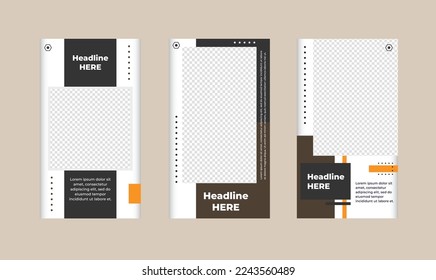 Trendy bearbeitbare Vorlage für Instagram-Geschichten, Vektorgrafik. Design-Hintergründe für soziale Medien