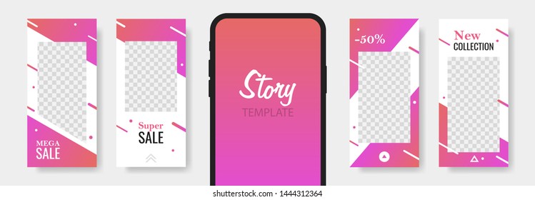 Trendy editable template sale banner for social networks stories. Design backgrounds for social media, landing page, website, mobile app, poster, flyer, coupon, gift card, web design.