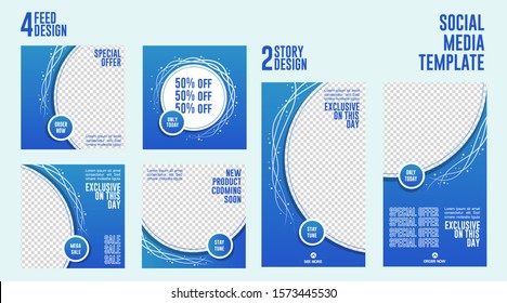 Trendy editable template for social media, story and feed vector illustration. Design backgrounds for social media.