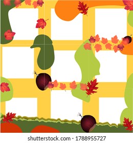 Trendy editable template for social media. Photo overlay with "autumn" theme. Everything built on layers and editable shapes.