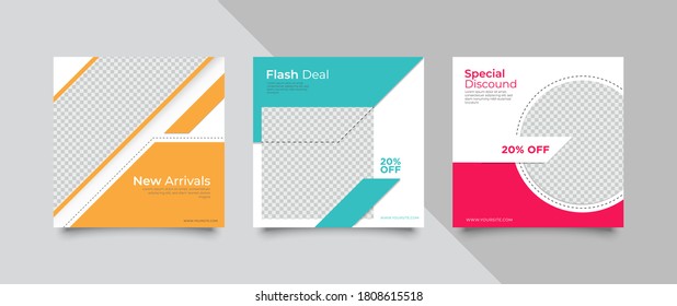 Trendy editable template for social media stories and posts, vector illustration. Design backgrounds for social media