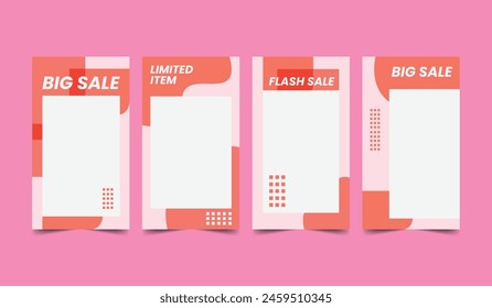 Trendy editable template for social media stories and posts, vector illustration.