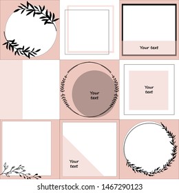 Trendy editable template for social network message, vector illustration. Design backgrounds for social media.