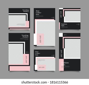 Trendy editable template for social network stories and posts, vector illustration. Design backgrounds for social media.