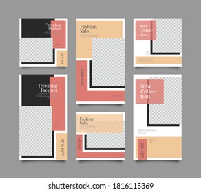 Trendy editable template for social network stories and posts, vector illustration. Design backgrounds for social media.