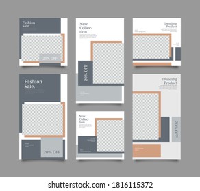 Trendy editable template for social network stories and posts, vector illustration. Design backgrounds for social media.