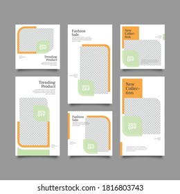 Trendy editable template for social network stories and posts, vector illustration. Design backgrounds for social media.