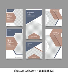 Trendy editable template for social network stories and posts, vector illustration. Design backgrounds for social media.