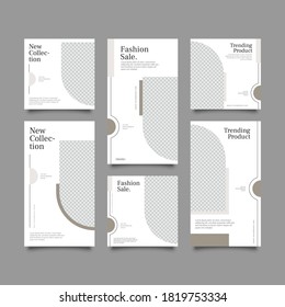 Plantilla de moda editable para historias y posts de redes sociales, ilustración vectorial. Antecedentes de diseño para medios sociales.