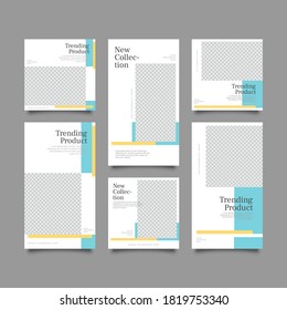 Plantilla de moda editable para historias y posts de redes sociales, ilustración vectorial. Antecedentes de diseño para medios sociales.