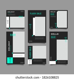 Plantilla de moda editable para historias y posts de redes sociales, ilustración vectorial. Antecedentes de diseño de medios sociales