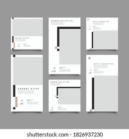 Trendy editable template for social network stories and posts, vector illustration. Design backgrounds for social media